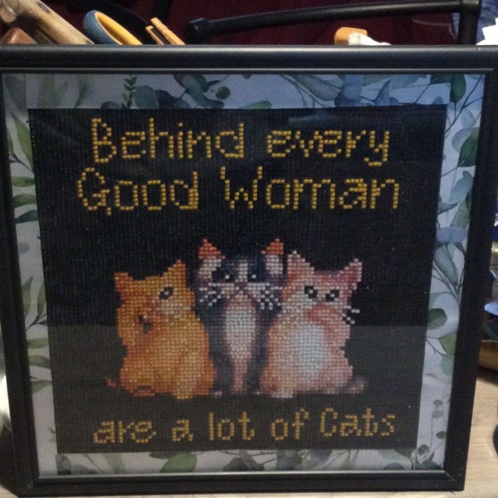 Cat-Themed Framed 3D dot art with Orange and Cream Cats